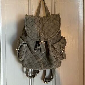 BDG gray quilted canvas backpack